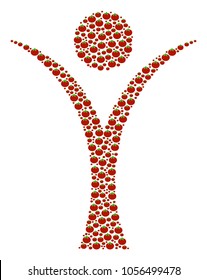 Abstract Man composition of tomato vegetables. Vector tomato items are composed into abstract man composition. Natural vector illustration.
