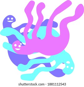 abstract man dancing and smiling