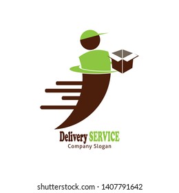 Abstract man delivery logo design