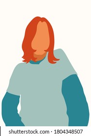 Abstract man face in a modern trendy colors, minimalism art, vector illustration.