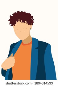 Abstraktes menschliches Gesicht in modernen trendigen Farben, minimalistische Kunst, Vektorgrafik.
