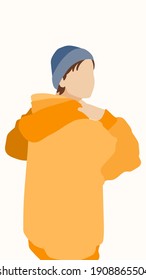 Resumen de la cara del hombre en los modernos colores de moda, arte minimalista