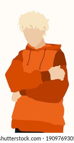 Abstraktes menschliches Gesicht in modernen trendigen Farben, minimalistische Kunst
