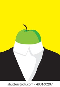 Abstract man illustration ,man with apple head,vector illustration for background ,template and cartoon