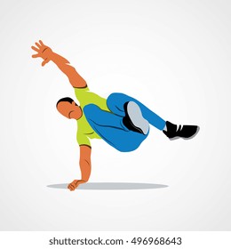 Abstract man jumping outdoor parkour. Branding Identity Corporate vector logo design template Isolated on a white background. Vector illustration.