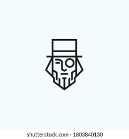abstract man logo. gentleman icon