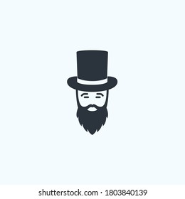 abstract man logo. gentleman icon