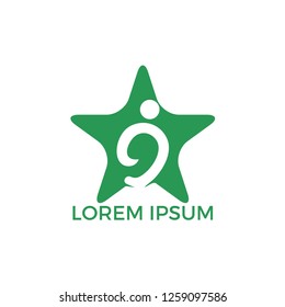 Abstract man logo star shaped. Success and Winning sign logo.