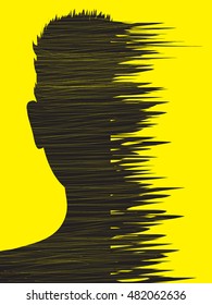 Abstract man ,poster and template design .Simple vector illustration
