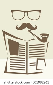 abstract man reading newspapers