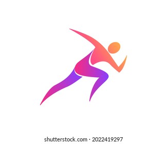 Abstract man running with gradient colors