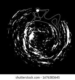 abstract man silhouette black background