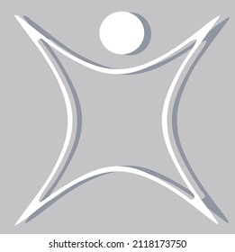 Abstract man, stylized, square. Gray on a light background. Logo