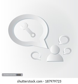 abstract man thinking about mechanic, vector illustration