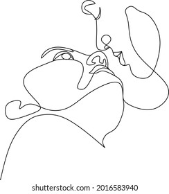 Abstract man and woman touch by one line vector drawing. Portrait minimalistic style. Botanical print. Nature symbol of cosmetics. Modern continuous line art. Fashion print. Beaty salon