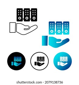 Abstract Managed Hosting Icon Illustration