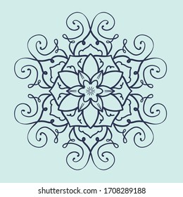 Abstract mandala. Anti-Stress Therapy Pattern. Printable package decorative elements. Oriental, mystic, alchemy pattern. Coloring book page. Vector.