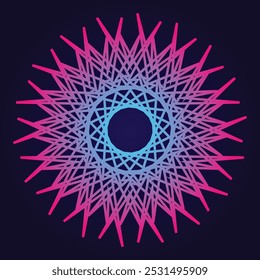 abstract mandala art outline circular basic design spiritual round element