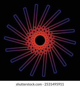 abstract mandala art outline circular basic design spiritual round element