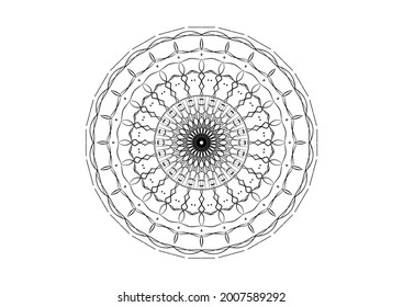 Resumen del vector del esquema de arte mandala aislado en fondo blanco ep03