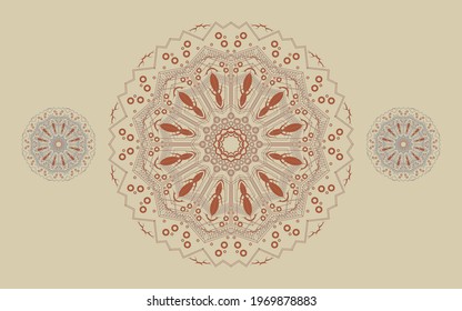 Abstract mandala background. Brown. Arabic motifs and flowers. HD images