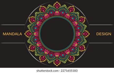 Abstract mandala background. Colorful frame design.