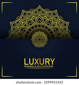 Abstract mandala background design with floral golden pattern
