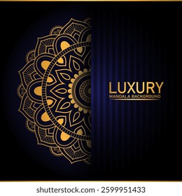 Abstract mandala background design with floral golden pattern
