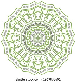 Abstract mandala background. Green color. Arabic motifs and flowers. HD images