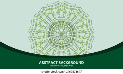 Abstract mandala background. Green color. Arabic motifs and flowers. HD images
