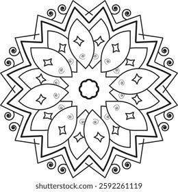 Abstract mandala background pattern with black and white color