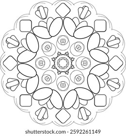Abstract mandala background pattern with black and white color
