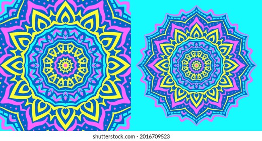 abstract mandala background psychedelic style round trippy vector design