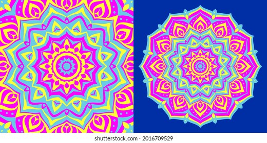 abstract mandala background psychedelic style round trippy vector design