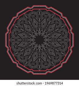 Abstract mandala background. Red. Arabic motifs and flowers. HD images