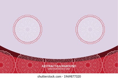 Abstract mandala background. Red. Arabic motifs and flowers. HD images