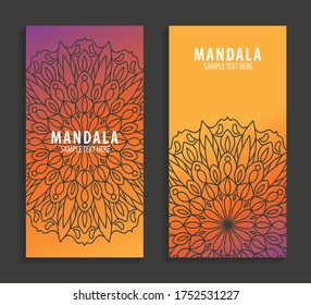 Abstract Mandala Banner Design. Vector Creative Illustration With Oriental Boho Elements