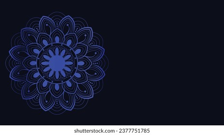 Abstract mandala in blue gradient color. This mandala can be used as a banner or logo. This simple minimalist mandala is perfect for festival. 