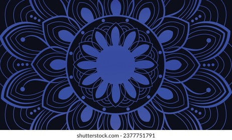 Abstract mandala in blue gradient color. This mandala can be used as a banner or logo. This simple minimalist mandala is perfect for festival. 
