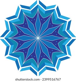 Resumen Diseño vectorial azul de Mandala