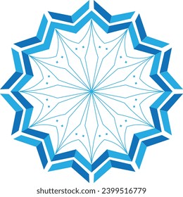 Abstract Mandala blue vector design