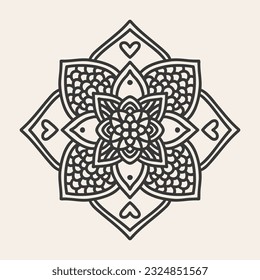 Abstract Mandala. Circular pattern in form of mandala for Henna, Mehndi, tattoo, decoration. Oriental pattern, vector illustration.