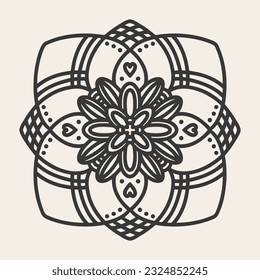 Abstract Mandala. Circular pattern in form of mandala for Henna, Mehndi, tattoo, decoration. Oriental pattern, vector illustration.