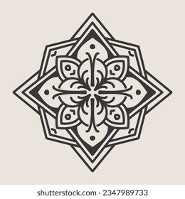 Abstract Mandala. Circular pattern in form of mandala for Henna, Mehndi, tattoo, decoration. Oriental pattern, vector illustration.