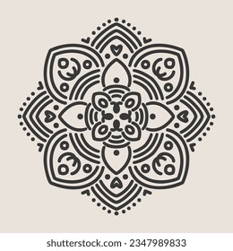 Abstract Mandala. Circular pattern in form of mandala for Henna, Mehndi, tattoo, decoration. Oriental pattern, vector illustration.