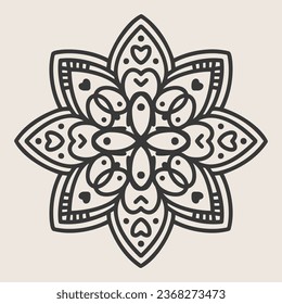 Abstract Mandala. Circular pattern in form of mandala for Henna, Mehndi, tattoo, decoration. Oriental pattern, vector illustration.