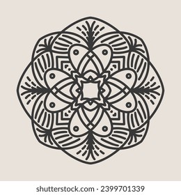 Abstract Mandala. Circular pattern in form of mandala for Henna, Mehndi, tattoo, decoration. Oriental pattern, vector illustration.