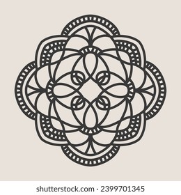 Abstract Mandala. Circular pattern in form of mandala for Henna, Mehndi, tattoo, decoration. Oriental pattern, vector illustration.