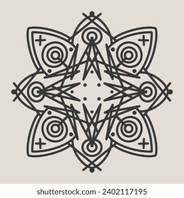 Abstract Mandala. Circular pattern in form of mandala for Henna, Mehndi, tattoo, decoration. Oriental pattern, vector illustration.