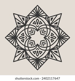 Abstract Mandala. Circular pattern in form of mandala for Henna, Mehndi, tattoo, decoration. Oriental pattern, vector illustration.